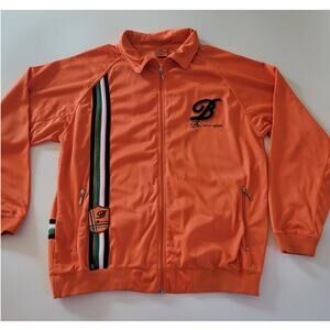 Brooklyn Xpress Embroidered Bklyn Zipper Orange Men's XL Track Jacket